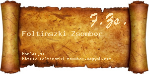 Foltinszki Zsombor névjegykártya